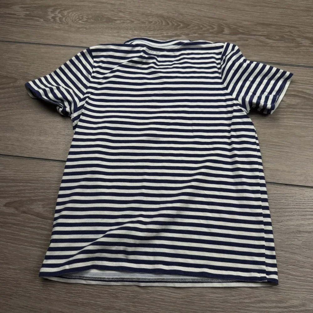 Egg New York Girls Pajama Set Striped Sequin Heart Navy White 5 Years